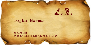 Lojka Norma névjegykártya