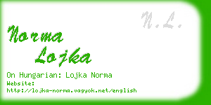 norma lojka business card